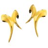 Gold Vermeil Left And Right Double Fang Design Ear Cuff Set