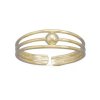 Gold Plated Beaded Three Wire Band Adjustable Toe Ring