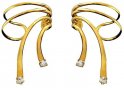 Gold Vermeil Cubic Zirconia Short Wave Ear Cuff Set