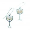 Sterling Silver Cubic Zirconia Glass Of White Wine Earrings
