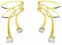 Gold Vermeil Small And Large Cubic Zirconia Short Wave Ear Cuff Set