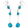 Left Right Long Dangle Blue Turquoise Stone Nuggets Ear Cuff Wrap Set