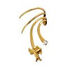 Right Only 14k Gold Vermeil Long Wave Angel Cubic Zirconia Ear Cuffs