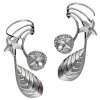 Left And Right Long Wave Sea Shell Starfish Sand Dollar Ear Cuffs