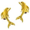 Left And Right Gold Vermeil Dolphin Ear Cuff Wrap Set