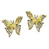 Left And Right Gold Vermeil Pierceless 3D Open Butterfly Ear Cuff