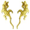 Gold Vermeil Left And Right Alligator Crocadile Ear Cuff Wrap Set