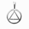 AA Alcoholics Anonymous Triangle In Circle Symbol Pendant
