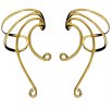 Gold Vermeil Left And Right Long Wire Ear Cuff Attachable Loops