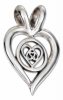 16mm Open Heart Pendant Inverted Hearts In Center