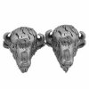 3D Bison Buffalo Head Post Earrings
