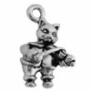 3D Cat Playing Fiddle Charm