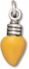 3D Enameled Yellow Christmas Light Bulb Charm