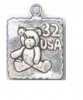3D Postage Stamp With Bear And USA And 32 On Front Charm