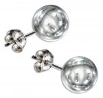 8mm Diameter Round Ball Post Stud Earrings