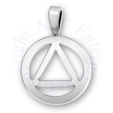 AA Alcoholics Anonymous Unity Triangle In Circle Symbol Pendant