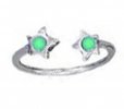 Green Crystal Star Ends Bypass Wrap Toe Ring
