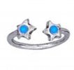 Light Blue Crystal Star Ends Bypass Wrap Toe Ring