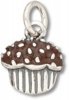 Brown Enamel Chocolate With Sprinkles Cupcake Muffin Charm