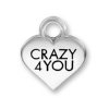 CRAZY 4 YOU Valentines Candy Heart Charm