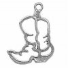 Sterling Silver Cutout Silhouette Cowboy Or Cowgirl Boot Charm