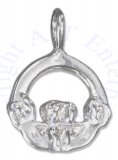 Small Diamond Cut Claddagh Pendant