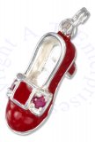 Enamel Red High Heel Shoe Red Crystals Charm