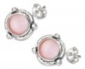 Flower Concho Pink Mother of Pearl Post Earrings