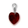 Garnet Red January Crystal Heart Birthstone Charm