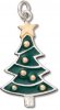 Green Enameled Christmas Tree Charm