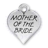 Heart Charm With Enscription MOTHER OF THE BRIDE