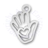 Heart In Palm Of Hand Outline Charm