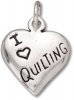 I Love Quilting Heart Charm