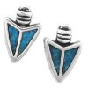 Southwest Inlaid Blue Turquoise Chips Indian Arrowhead Post Earrings
