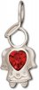 Angel With Ruby Red Cubic Zirconia July Birthstone Charm