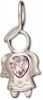 Angel With Pearl Pink Cubic Zirconia June Birthstone Charm