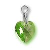 Peridot Green August Crystal Heart Birthstone Charm