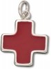 3D Red Enameled Cross Charm