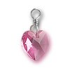 Rose Zircon Pink October Crystal Heart Birthstone Charm