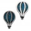 Southwest Inlaid Blue Turquoise Chips Hot Air Balloon Post Earrings