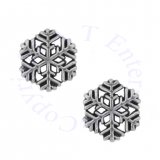 Winter Ice Crystal Snowflake Post Earrings