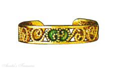 Enameled Center Thin Filigree Band 14k Yellow Gold Toe Ring Enameled Center Thin Filigree Band 14k Yellow Gold Toe Ring