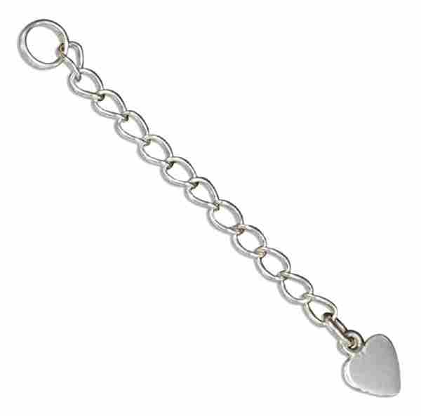 1.75" Inch Curb Chain Ankle Bracelet Extender Heart 1.75" Inch Curb Chain Ankle Bracelet Extender Heart
