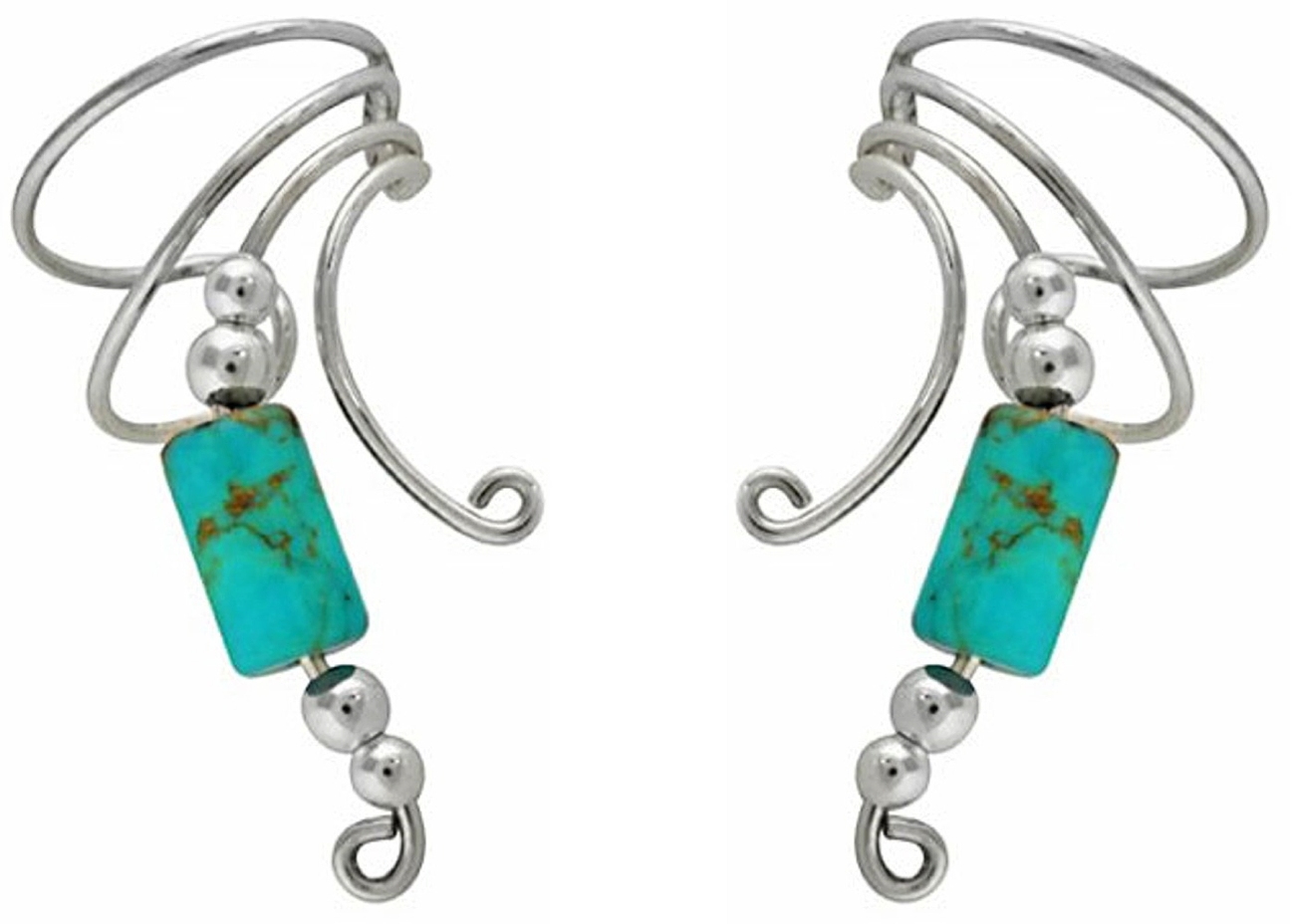 Turquoise Cylinder Wave Ear Cuff Wrap Set Turquoise Cylinder Wave Ear Cuff Wrap Set