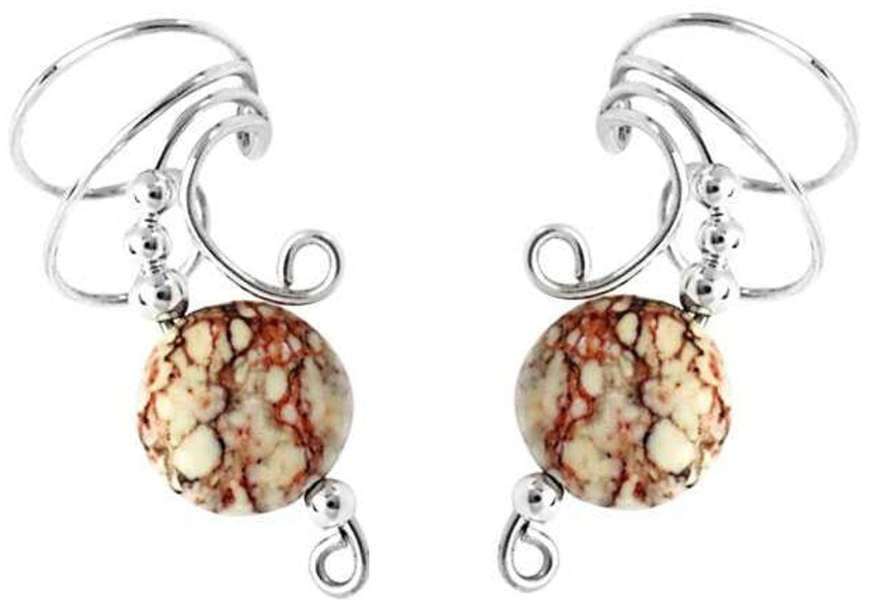 White Turquoise Disc Wave Ear Cuff Wrap Set White Turquoise Disc Wave Ear Cuff Wrap Set