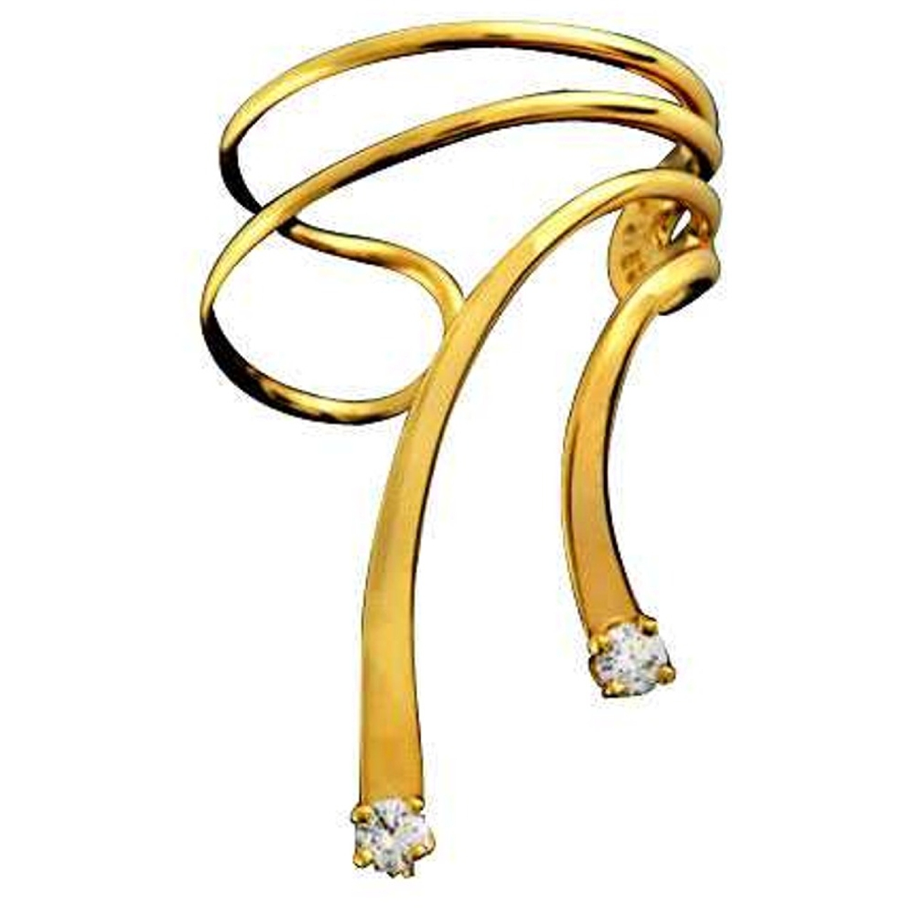 Right Only Gold Vermeil Cubic Zirconia Short Wave Ear Cuff Right Only Gold Vermeil Cubic Zirconia Short Wave Ear Cuff