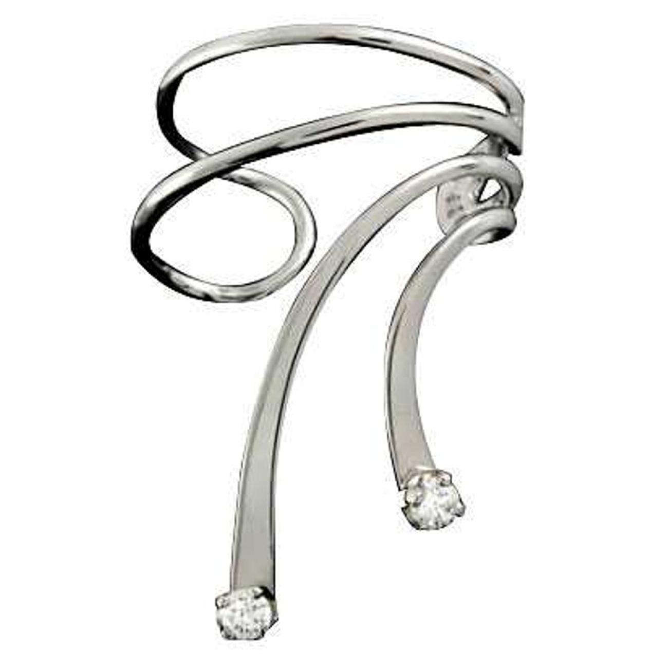 Right Only Cubic Zirconia Short Wave Ear Cuff Right Only Cubic Zirconia Short Wave Ear Cuff