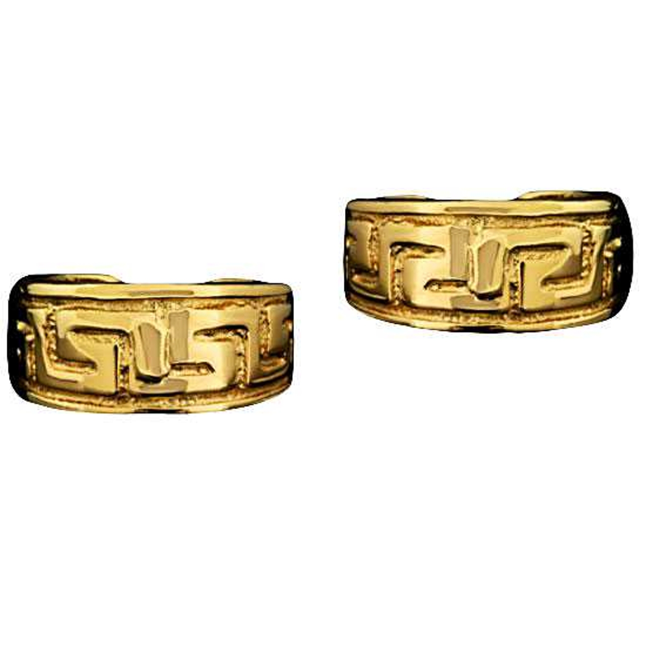 Gold Vermeil Pierceless Greek Key Band Ear Cuff Set Gold Vermeil Pierceless Greek Key Band Ear Cuff Set