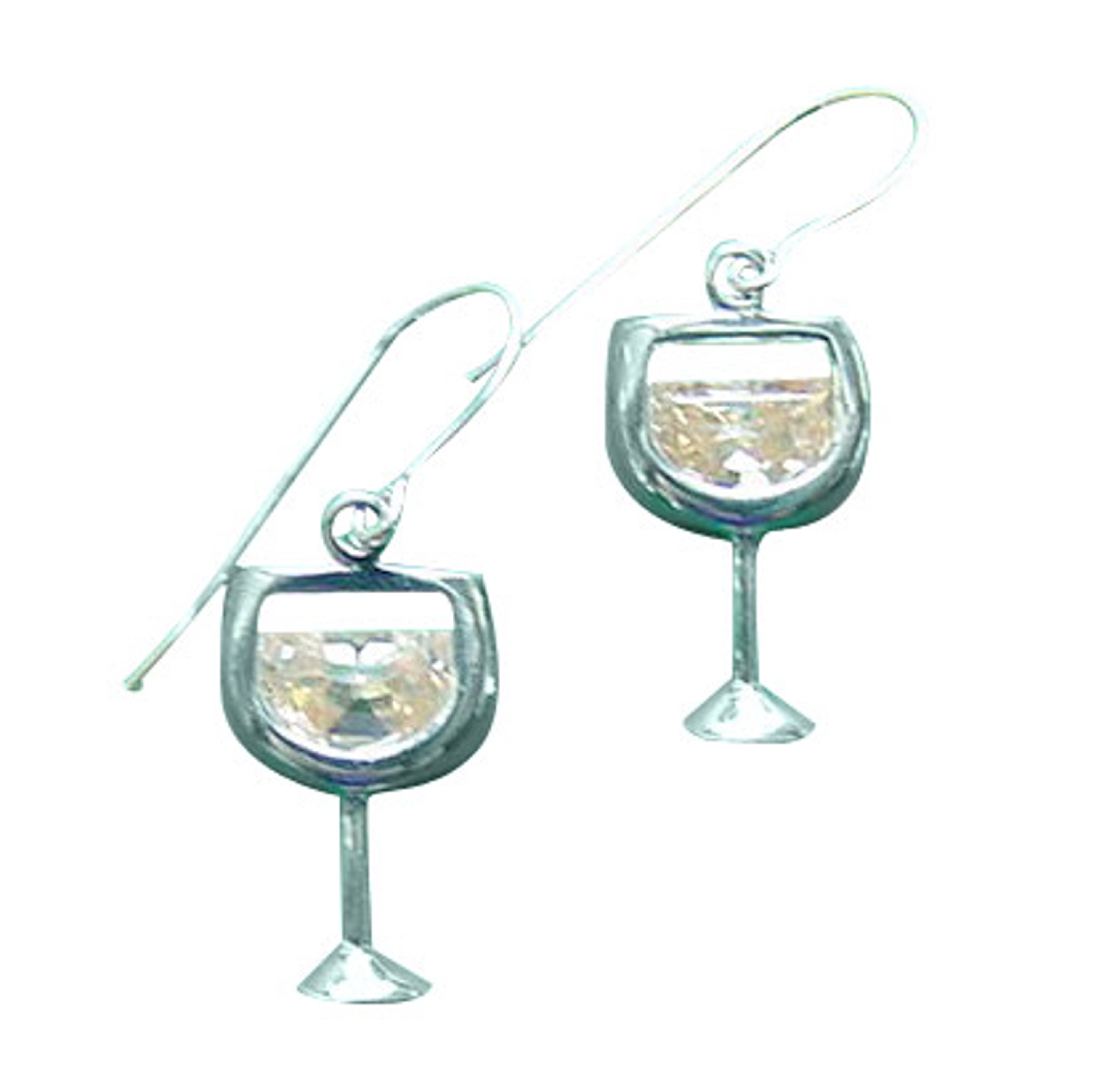 Sterling Silver Peach Cubic Zirconia Mai Tai Cocktail Earrings Sterling Silver Peach Cubic Zirconia Mai Tai Cocktail Earrings