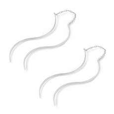 Sterling Silver Wavy Earring Threads Sterling Silver Wavy Earring Threads